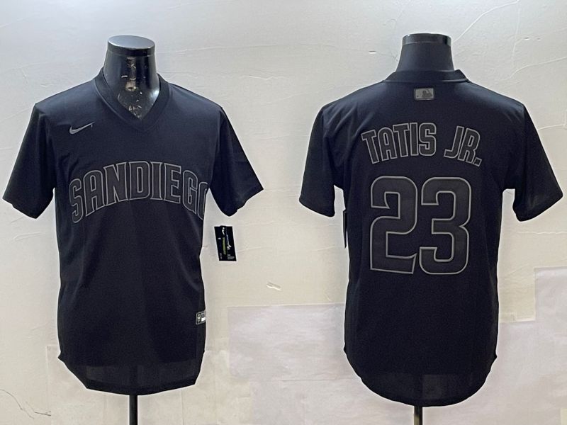 Men San Diego Padres #23 Tatis jr Black Throwback Game 2025 Nike MLB Jersey style 1